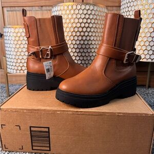 Brand new Falls Creek Tan Ankle Boots with Buckle